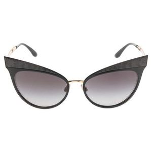 NWOT - Dolce & Gabbana Black DG2178 Gradient Cat Eye Sunglasses - Black/Gold